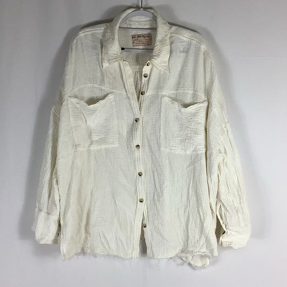 💲final! Free People "We the Free" Cardiff Button Up Shirt - Picture 4 of 6